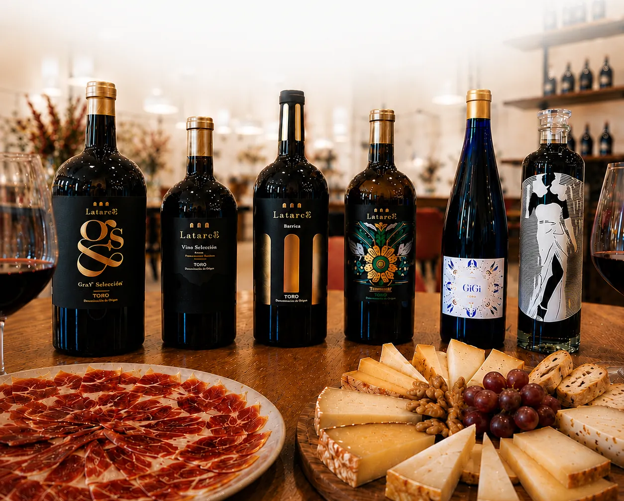 Los vinos de la cata con jamón ibérico y quesos zamoranos
